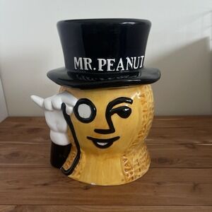 Mr Peanut Cookie Jar Vintage Black Yellow Planters Nabisco READ*